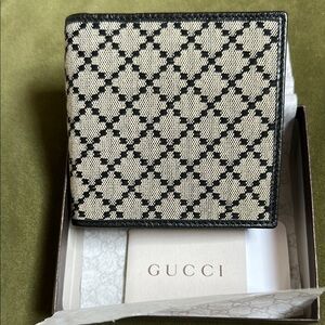 Gucci Unisex Diamanté Canvas and Leather Bifold Wallet